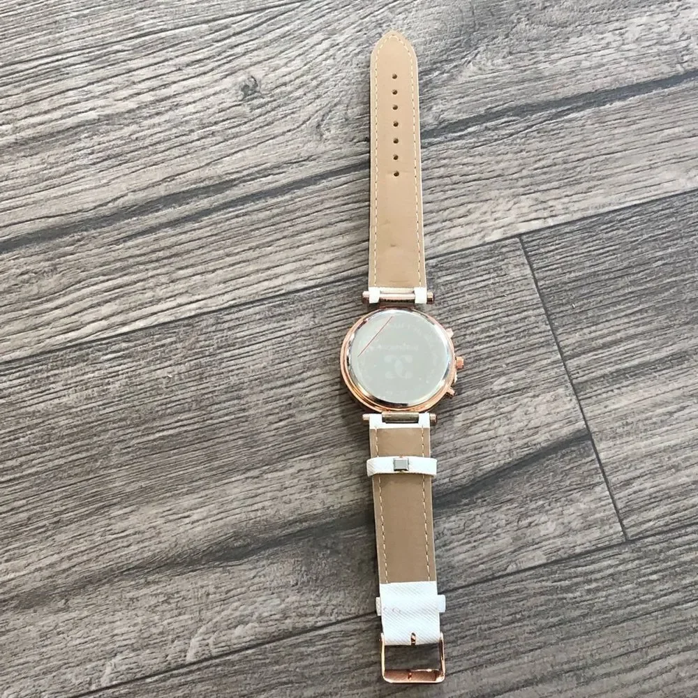 2/$20 Snake skin embossed White/gold dazzle watch